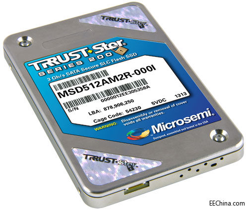 美高森美提供世界唯一自加密0.5TB 2.5” SATA SLC固态驱动器，应对数据存储安全威胁