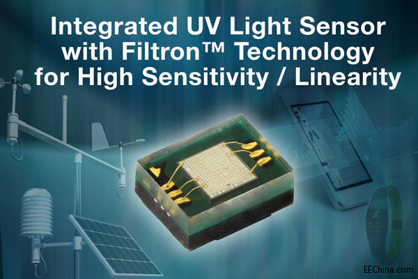 Vishay的新款集成式紫外光传感器，借助Filtron UV技术实现高感光度和线性度