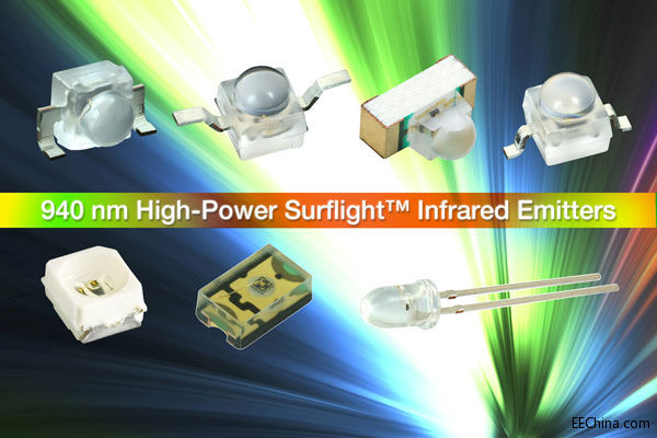 Vishay推出采用SurfLight技术的新款红外发射器，可大幅减少器件数量并降低成本