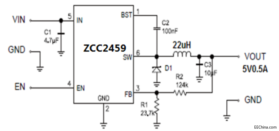 60V 0.5A降压芯片ZCC2459