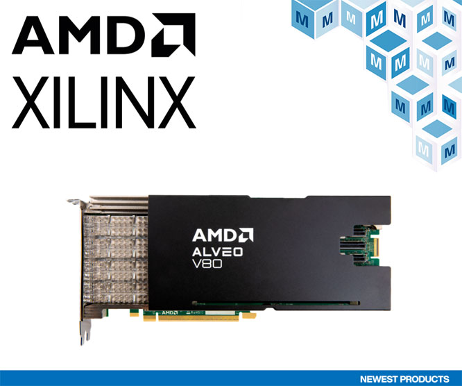 贸泽开售适用于高性能计算应用的AMD Alveo V80加速器卡