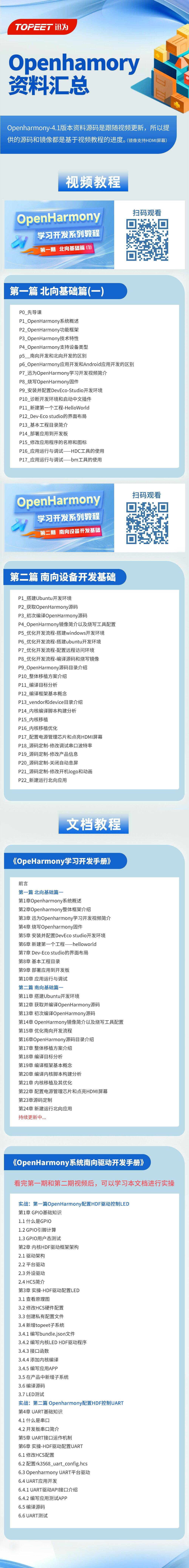 迅为RK3568开发板Openharmony-4.1版本资料源码是跟随视频更新，所以提供的源码和镜像都是基于视频教程的进度。