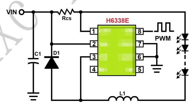 低压LED射灯H6338E降压恒流芯片 36V48V60V降9V12V24V36V 1.3A惠洋科技