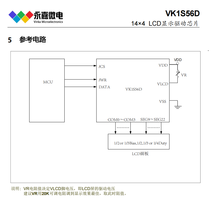 VK1S56D SSOP24段码液晶显示驱动器LCD芯片原厂1621少脚位