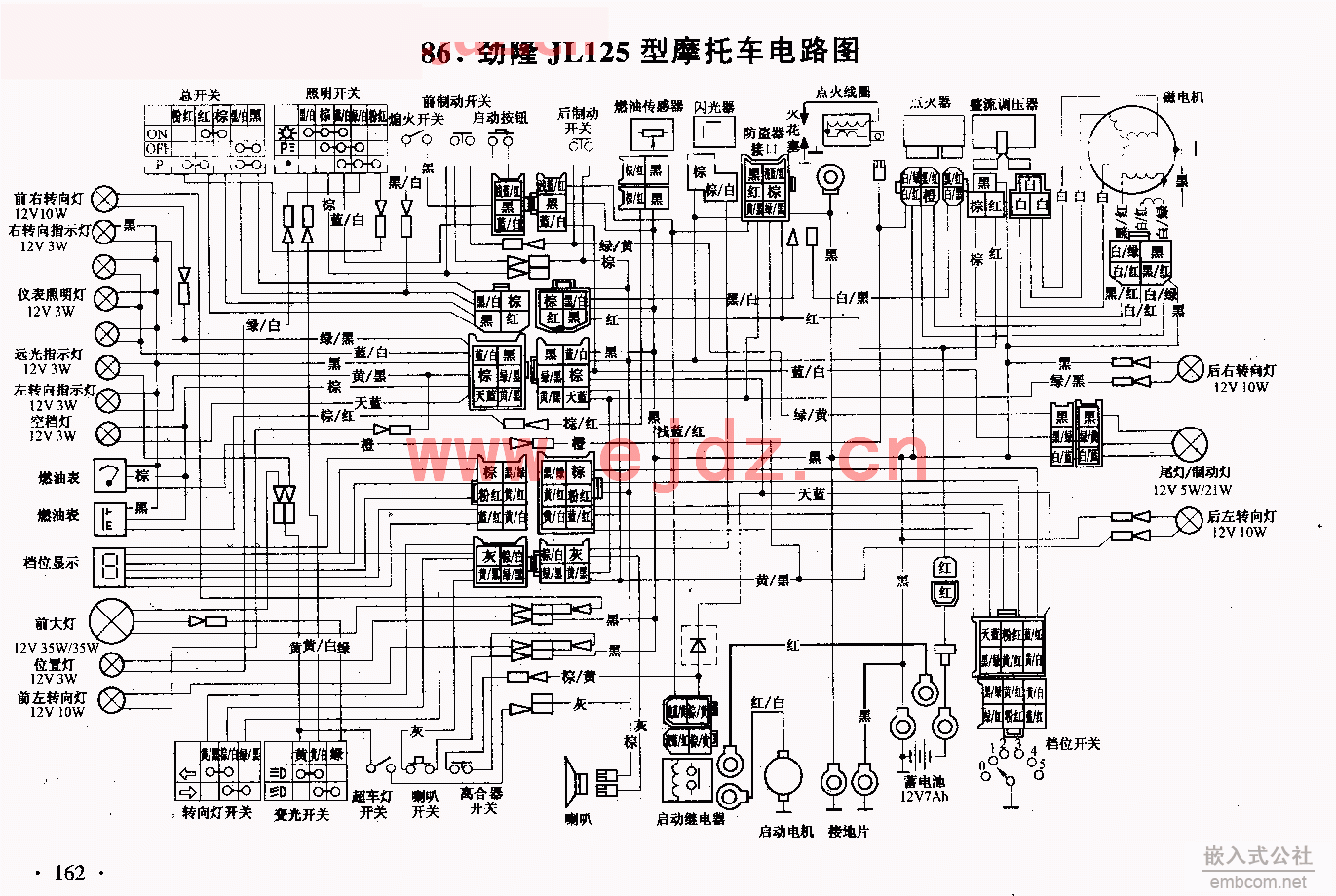 086劲隆JL125摩托车电路图.gif