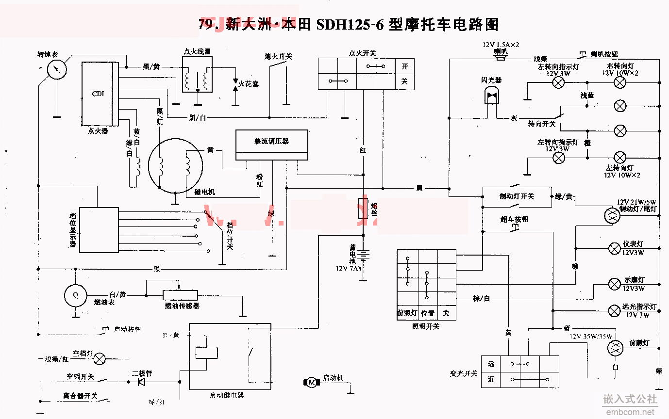 079新大洲本田SDH125-6摩托车电路图.gif