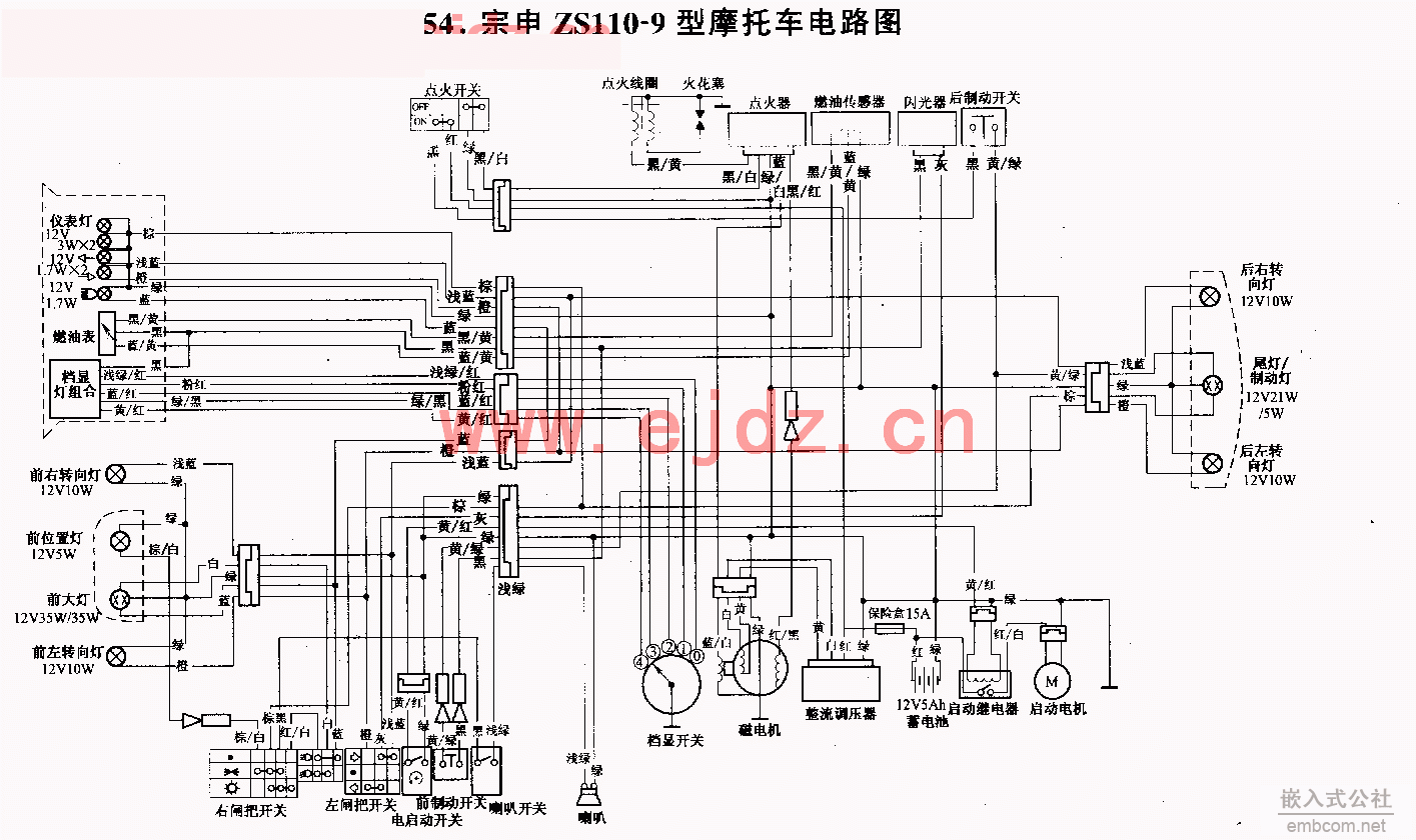 054宗申ZS110-9摩托车电路图.gif