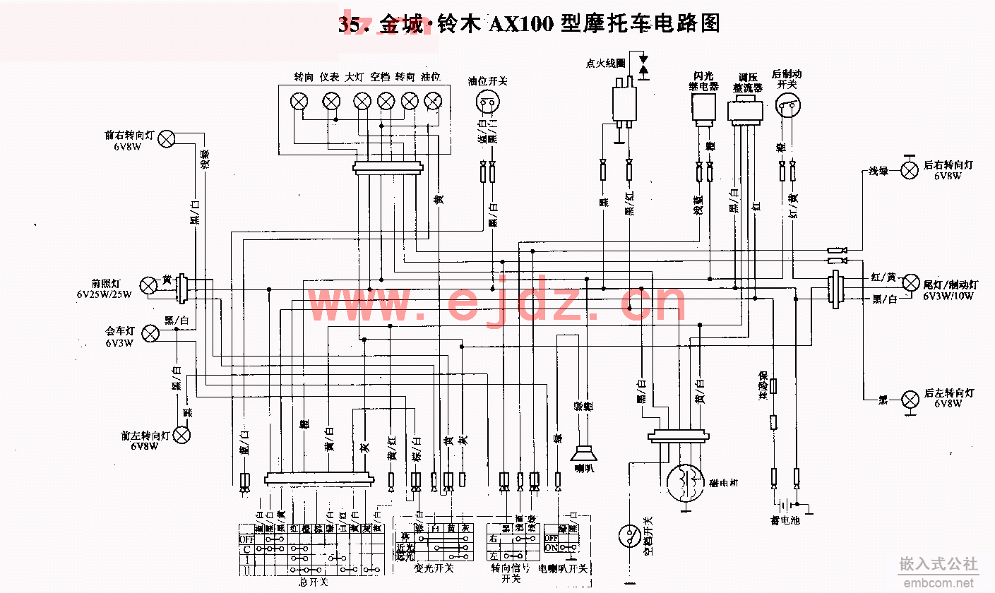 035金城.铃木AX100摩托车电路图.gif