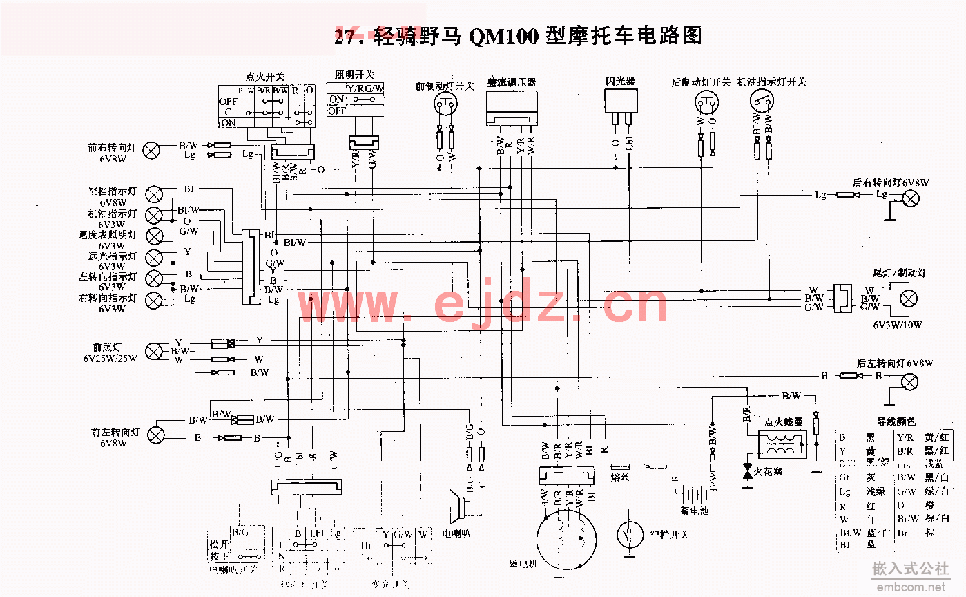 027轻骑野马QM100型摩托车电路图.gif