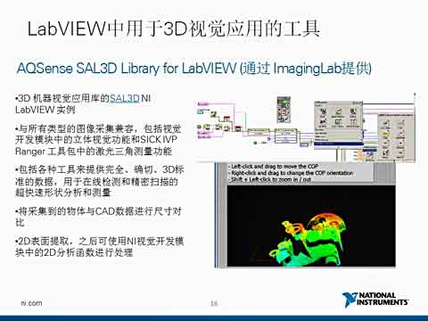 NI LabVIEW中实现3D视觉的工具和技术视频