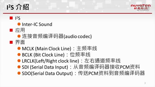 NUC100 系列I2S控制器视频